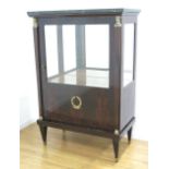 Mahogany Figural Bronze Mounted Vitrine Empire style. Circa 1920s. Marble top. With  beveled glass