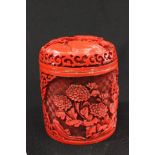 Chinese Cinnabar Covered Box Approx. 4" H.
