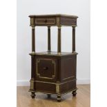 French Empire Style Cabinet Bronze mounted mahogany and marble top. 19th-20th  century. Approx.