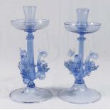 Pair Venetian Figural Dolphin Candlesticks Approx. 9" H.