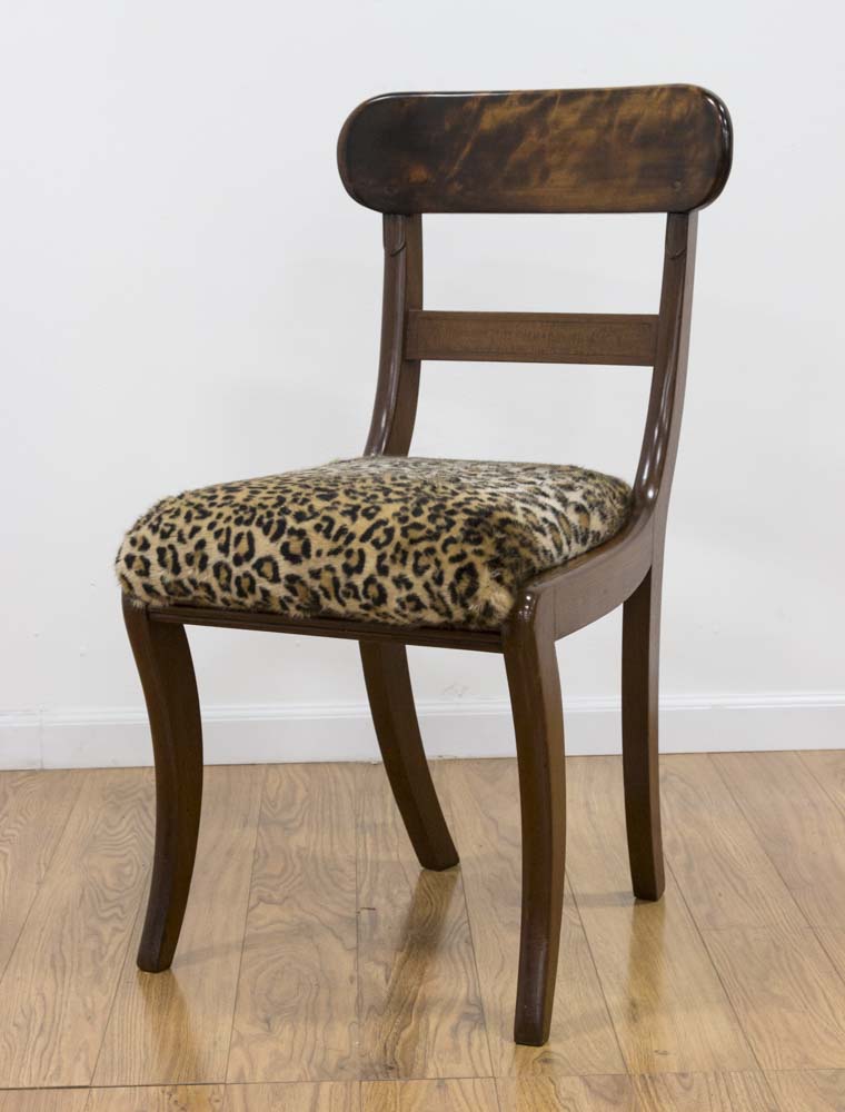 Mahogany Vanity with Swan Heads With matched chair and insert mirror. 1940s  regency style. - Image 3 of 5