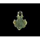 Medieval Gilt-Bronze Horse Harness Pendant 14th-15th century AD. A slightly convex pendant with