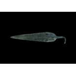 Bronze Age Greek Pierced-Blade Spearhead 3rd millennium BC. An Aegean leaf-shaped spearhead with