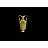 Post Medieval Gold Holy Water Ampulla 19th century AD. A miniature vessel with bell-shaped body,