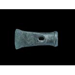 Bronze Age Socketted Axehead 2nd millennium BC. A substantial tubular body with thickened rim to the