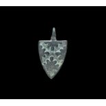 Medieval Bronze 'Sir Guy Botetourt' Heraldic Horse Harness Pendant 14th century AD. A substantial