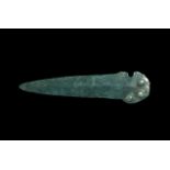 Bronze Age 'Griffplattendolch' Dagger 1600-1500 BC. A leaf-shaped dagger with midrib, rounded butt