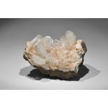 Geological Heulandite with Apophyllite Mineral Specimen A group of colourless, tabular apophyllite