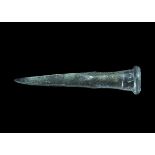 Bronze Age British Socketted Chisel 950-750 BC. A cast chisel comprising tubular socket with