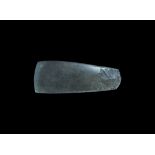 Stone Age British Polished Stone Axe Neolithic, 6000-3000 BC. A ground and polished grey stone axe