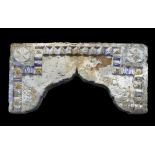 Roman Painted Stone Arch 2nd-4th century AD. A stone ogee arch in a rectangular lintel; square