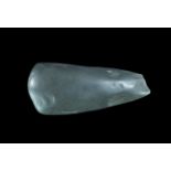 Stone Age British Polished Stone Axe Neolithic, 6000-3000 BC. A polished dark grey stone axe with