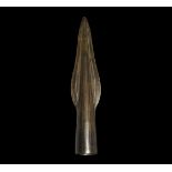 Bronze Age Irish Socketted Spearhead 1200-800 BC. A cast bronze spearhead with waisted leaf-shaped