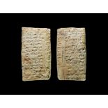 Western Asiatic Old Babylonian Cuneiform Tablet 2000-1800 BC. A cuneiform clay tablet with text to