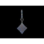 Medieval Bronze Lion Rampant Heraldic Horse Harness Pendant 14th century AD. A cast lozenge