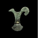 Bronze Age Halstatt Sword Scabbard Chape 800-600 BC. A cast bronze scabbard chape in the form of a