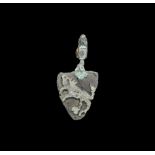 Medieval Bronze 'Lion Rampant' Heraldic Horse Harness Pendant 14th century AD. A cast heater