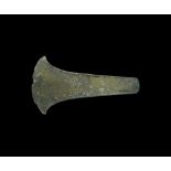 Bronze Age British 'Glenalla' Type Decorated Flat Axe 2000-1800 BC. A large axehead with curved