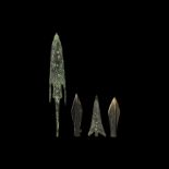 Bronze Age Greek and Other Arrowhead Group 2nd millennium BC. A mixed group of cast arrowheads