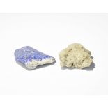 Geological Afghan Lapis Lazuli and Russian Baryte Mineral Specimen Group A group of two mineral