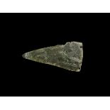 Bronze Age Ornamented Small Dagger Knife 1800-1600 BC. A triangular blade with incised multi-