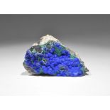 Geological Azurite and Malachite on Matrix Mineral Specimen A specimen of globular aggregares of