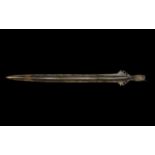Bronze Age 'Annenheim' Type Sword 1500-1000 BC. A slender leaf-shaped blade with pronounced medial