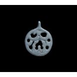 Viking Silver Openwork Pendant with Raven 11th-12th century AD. An openwork disc pendant with