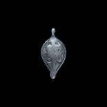 Viking Silver Teardrop Pendant 8th-12th century AD. A convex teardrop pendant with integral loop,