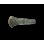 Bronze Age Irish Bronze 'Falkland' Type Flat Axe 1950-1850 BC. A substantial flat axe with square