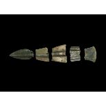 Bronze Age British Spearhead & Sword Fragments Hoard Group 1100-700 BC. A mixed group from a