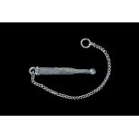 Baltic Viking Silver Cosmetic Spoon with Chain 10th-12th century AD. A cast pendant comprising a