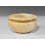 Near Eastern Bactrian Style Alabaster Rimmed Bowl