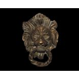 Indian Bronze Lion-Head Door Handle