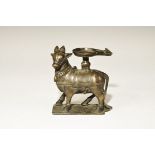 Indian Bronze Bull Statuette with Offering Plate