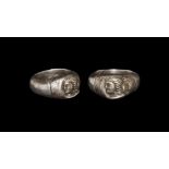 Post Medieval Silver 'Female Profile' Finger Ring