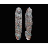 Romano-Egyptian Mosaic Glass Phallic and Figural Pendant