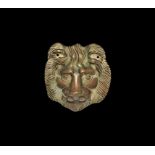 Indian Bronze Lion Mask Appliqué