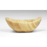 Near Eastern Bactrian Style Alabaster Oval Bowl
