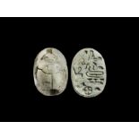 Egyptian Steatite Scarab of Bes