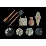 Egyptian Painted Wooden Items Group