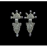 Frankish Radiate-Headed Brooch Pair