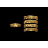 Post Medieval Gold 'Vertue is honnor' Decorated Posy Ring