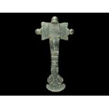 Anglo-Saxon Cruciform Brooch with Horsehead Footplate