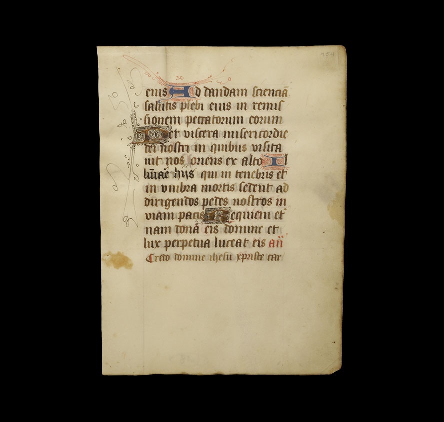 Medieval Vellum Illuminated Manuscript Page