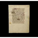 Medieval Vellum Illuminated Manuscript Page