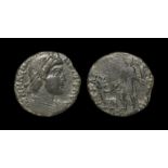 Ancient Roman Coins - Magnus Maximus - Emperor Standing Follis