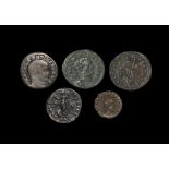 Constantine Chlorus, Galerian, Galeria Valeria and Maxentius - Folles and Bronzes Group [5]