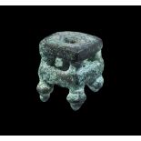 South American Pre-Columbian Bronze Miniature Votive Altar