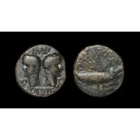 Ancient Roman Imperial Coins - Augustus and Agrippa - Crocodile Dupondius